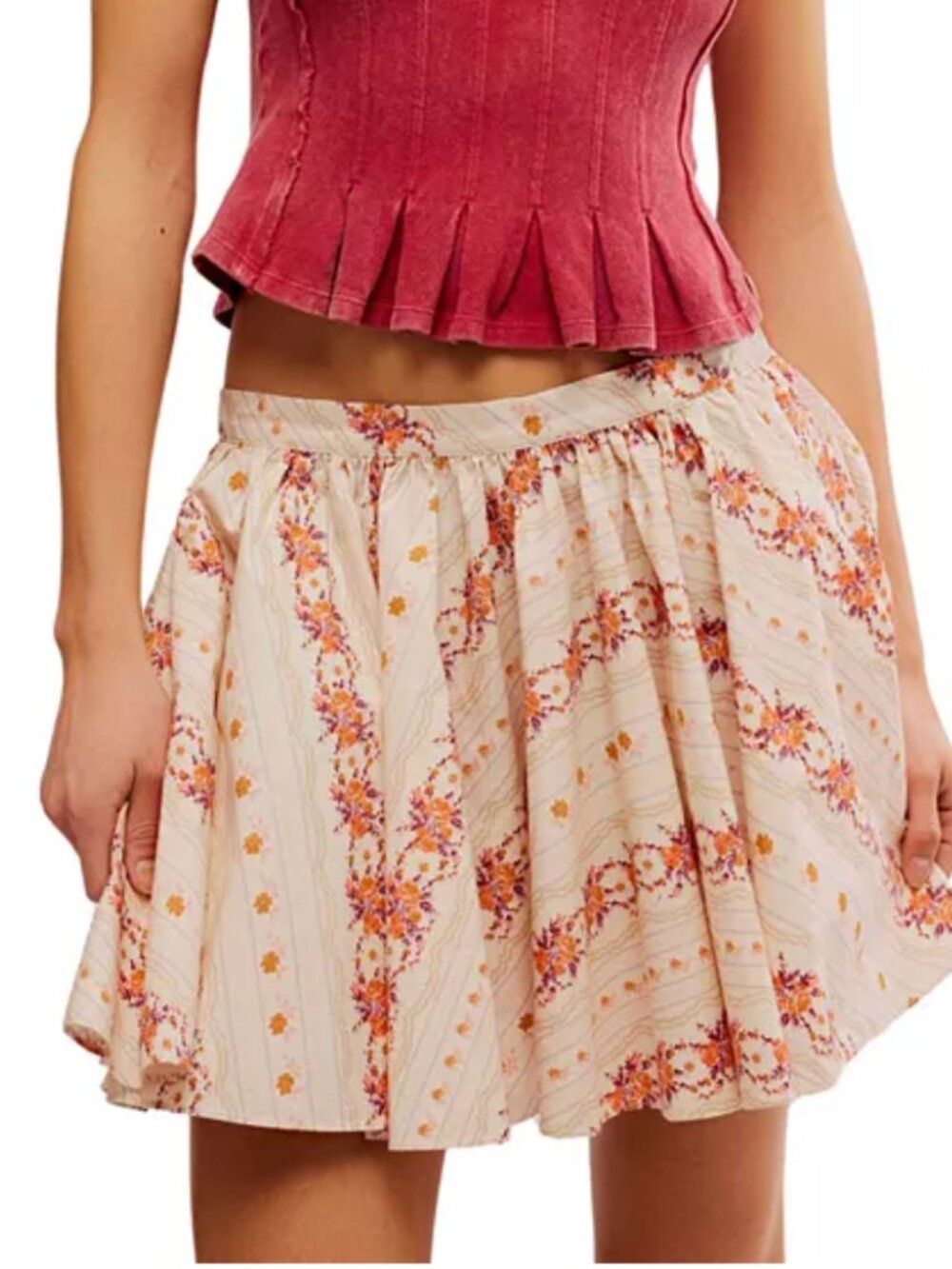Free People Gaia Printed Skirt Floral M